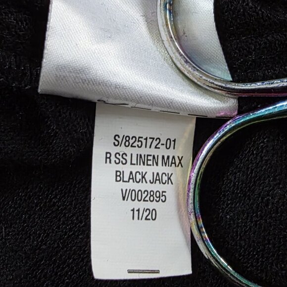 Old Navy T Shirt Maxi Dress 3X Black SS Linen Blend Slits Pullover Goth Cottage - Picture 12 of 15